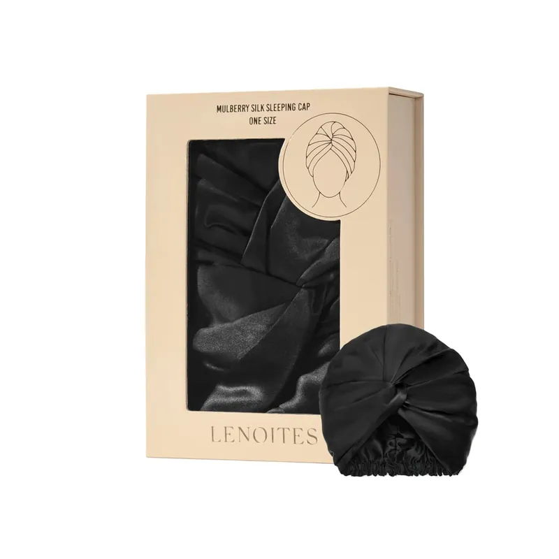 Lenoites Mulberry Silk Sleeping Cap Black | Fabrikspris