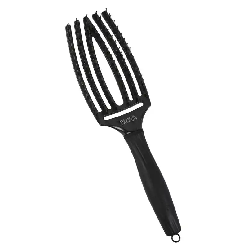 Olivia Garden Fingerbrush Black Onyx Medium Size - Extra rabatt